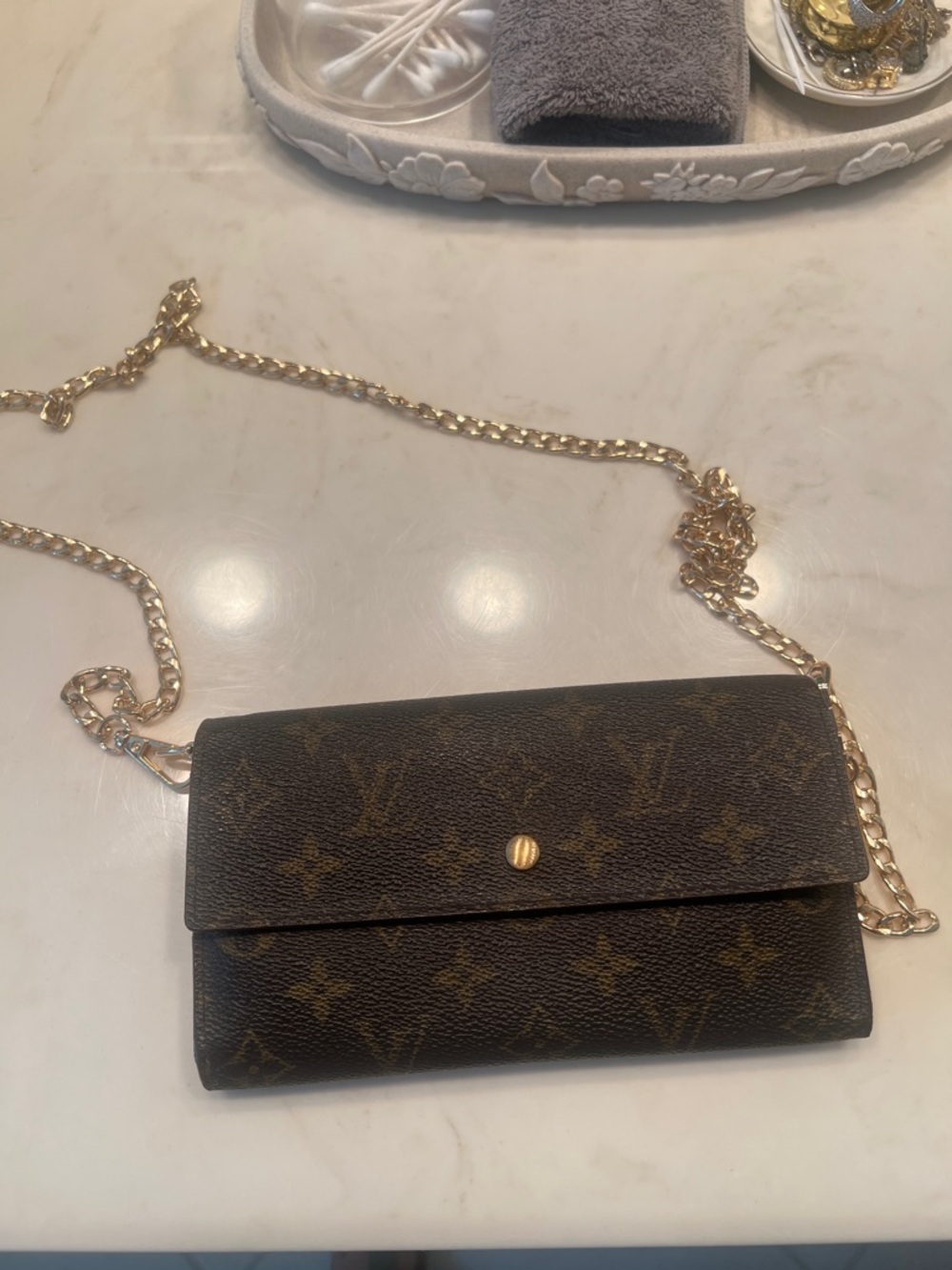 Louis Vuitton vintage monogram international long wallet converted